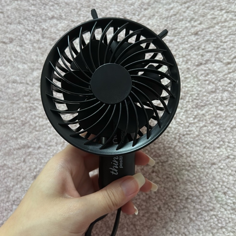 Rechargeable Hand Fan with Carabiner